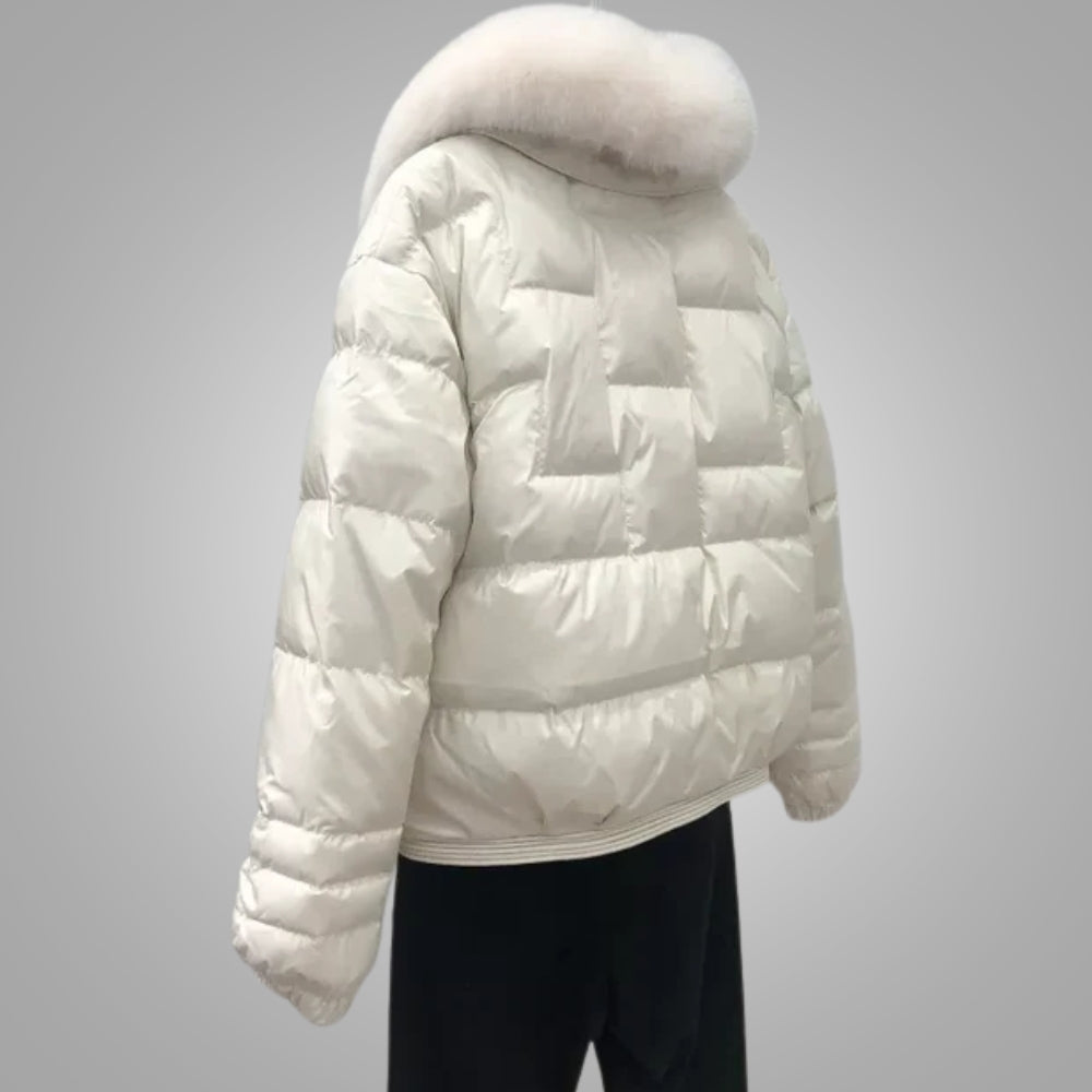 Dörte - Glänzende Oversize Damen Pufferjacke