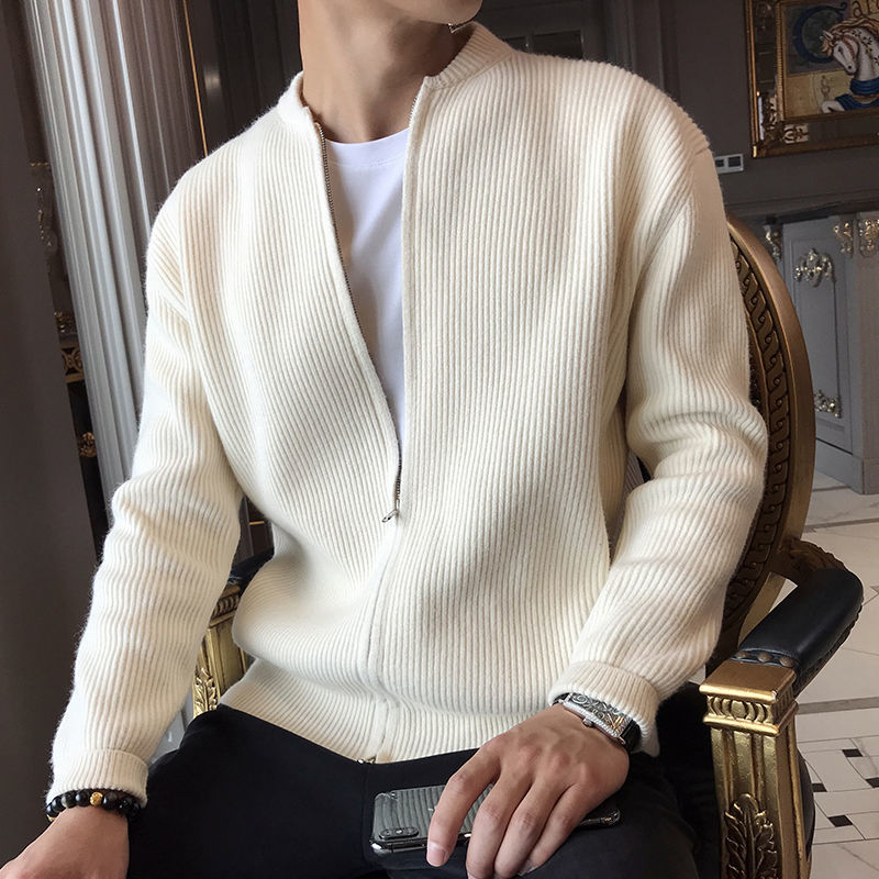 Adrian – Klassische Strickjacke mit Reißverschluss und Rippstruktur für Herren